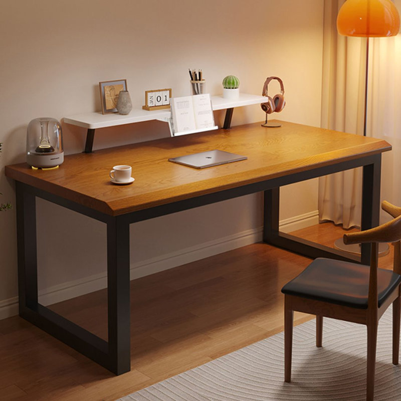 Bureau d'écriture rectangulaire en bois massif noyer, H 29,53 po x l 55,12 po x P 23,62 po