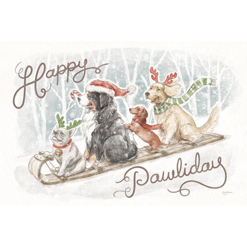 «Ayyan Happy Pawliday I» sur toile par Mary Urban Print, H 32 po x l 48 po