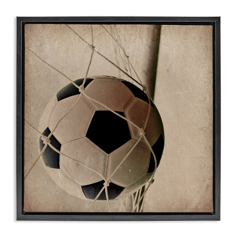 Cadre flottant Be The Ball Soccer, design par Kim Allen, Cadre flottant noir de jais, H 18 po x l 18 po