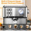 Machine à espresso professionnelle 20 bars - Mousseur à lait, dosette compatible ESE avec indicateur de pression et réservoir d'eau amovible