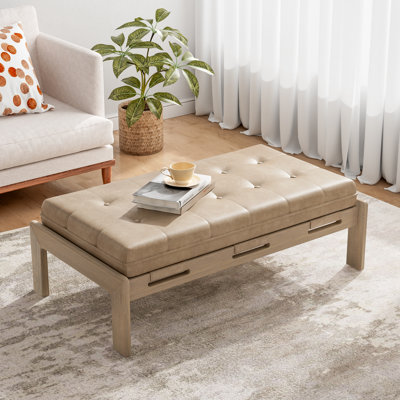 Izaic 48.4" Rectangle Tufted Upholstered Cocktail Ottoman