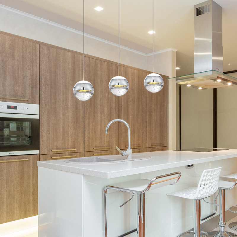 Detrevion 1 - Light LED Single Pendant, Chrome