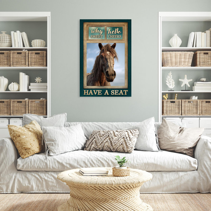 Horse Why Hello Sweet Cheeks 2 On Canvas Print, H 14 po x l 11 po