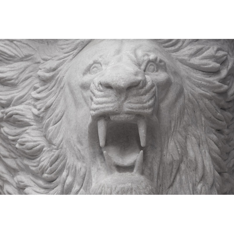 White Marble Lion Bust