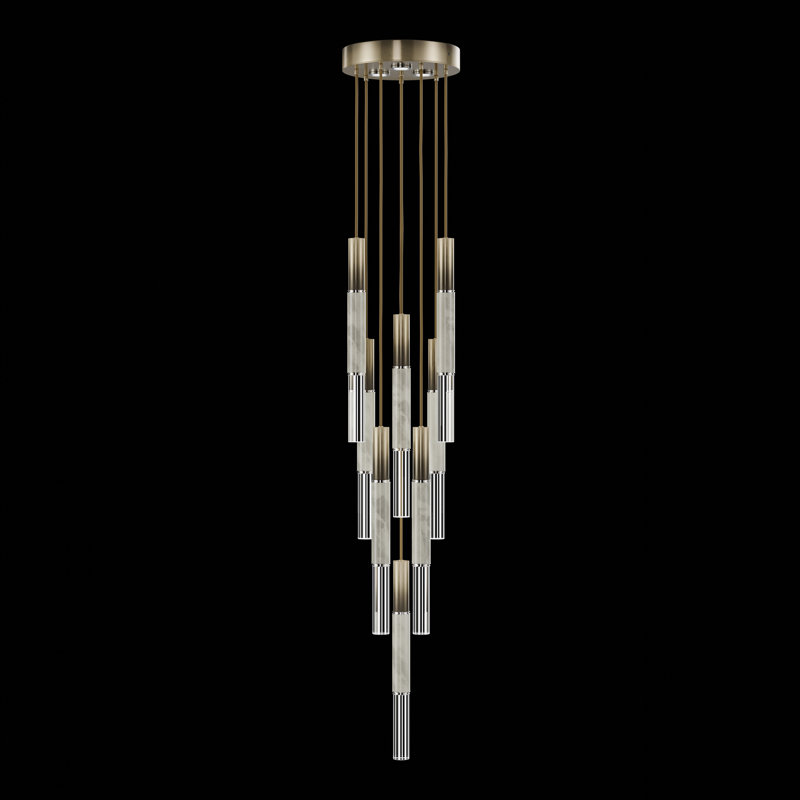 Antonia 11 - Light LED Cluster Pendant, Soft Ombre Bronze/Nickel