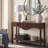 52" Retro Fluted Console Table with 3 Drawers and Scalloped Edge, Sofa Table with Solid Wood Legs for Entryway or Living Room  ,Espresso-291704600