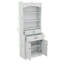 Armoire de rangement pour salle de bain avec tablette réglable à quatre portes et six tablettes ouvertes