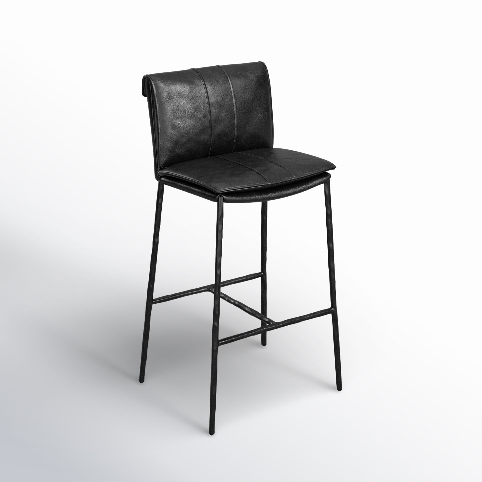 Mayer Leather Stool, Bar Stool (31" Seat Height), Black