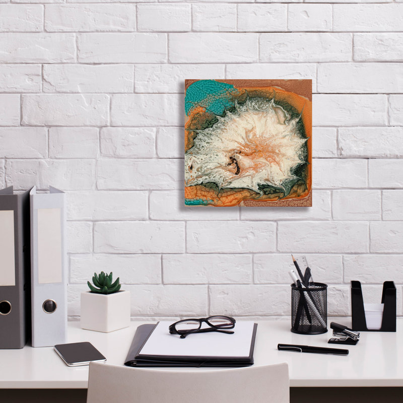 «Caldera 1» par Alicia Ludwig, art mural sur toile, H 12 po x l 12 po x P 0,75 po