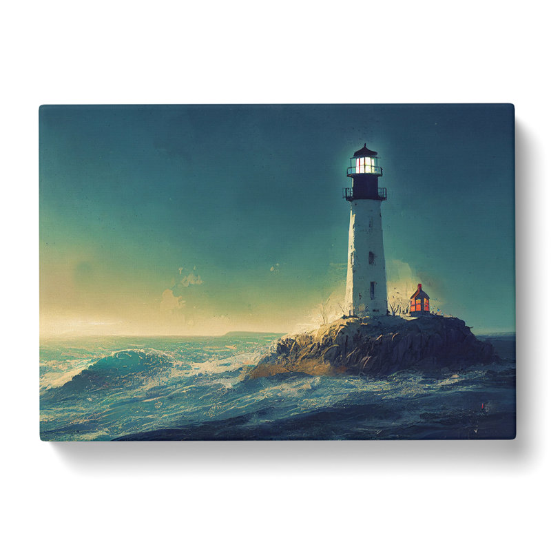 Powerful Lighthouse Sunrise - Wrapped Canvas, 35cm H x 50cm W x 3cm D