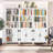 Ilus 71" H x 27" W Modern Storage Bookcase White Bookshelf Display with Cabinet & 5 Shelves for Home Decor-1431561830-1469797584