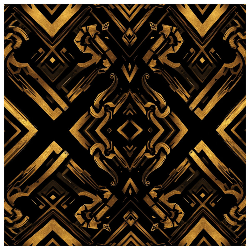 Gold Black Art Deco Blankets, 60in W x 80in H