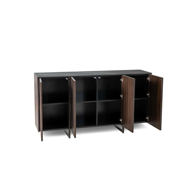 Dalayza 160cm Sideboard, Ebony/Black Marble