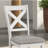 Modern Simple Rustic White Oak 2Pc Side Chairs Dining Room Furniture Cross Back Cushion Seat Chair
