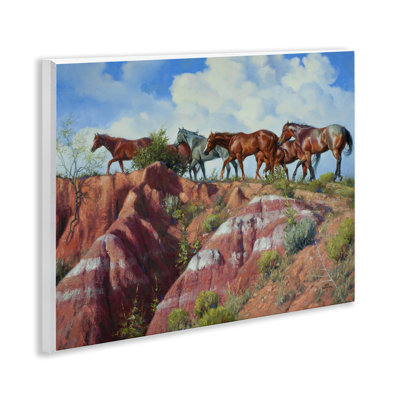 "Chevaux enjambant des falaises", art par Jack Sorenson
