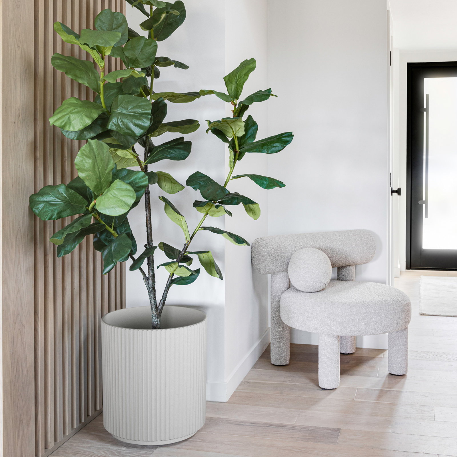 Demi Series 19" Pot Planter, 1, White, 19.75" H x 18.5" W x 18.5" D