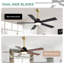 52" Chandelier Fan Modern Ceiling Fan with Lights, 6 Speeds DC Motor Reversible Fandelier Ceiling Fan for Bedroom