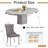 Round Faux Marble Dining Table Set, 47.24"-63" Extendable Oval Dining Table & Tufted Velvet Chairs, Modern Mirrored Kitchen Dining Room Table and Chairs Set-1973735857-1973735858