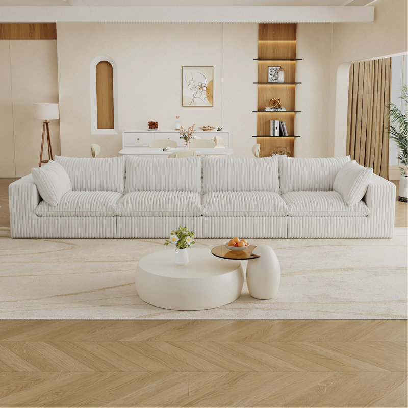 157.6"Cloud Sofa, White