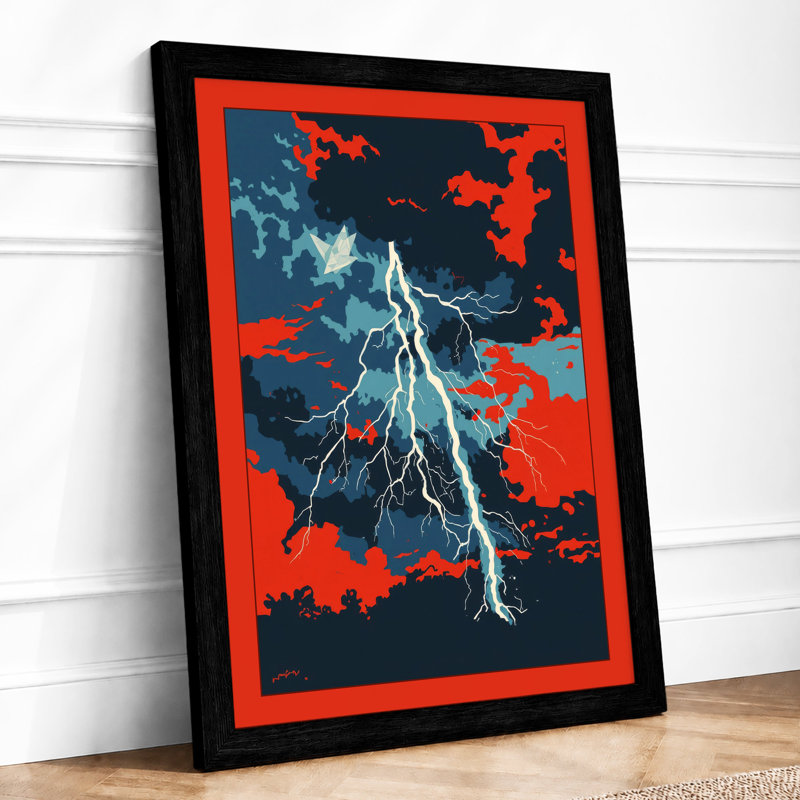 Lightning Strike Modern - Print, A1 - 84.1 x 59.4 cm, Black