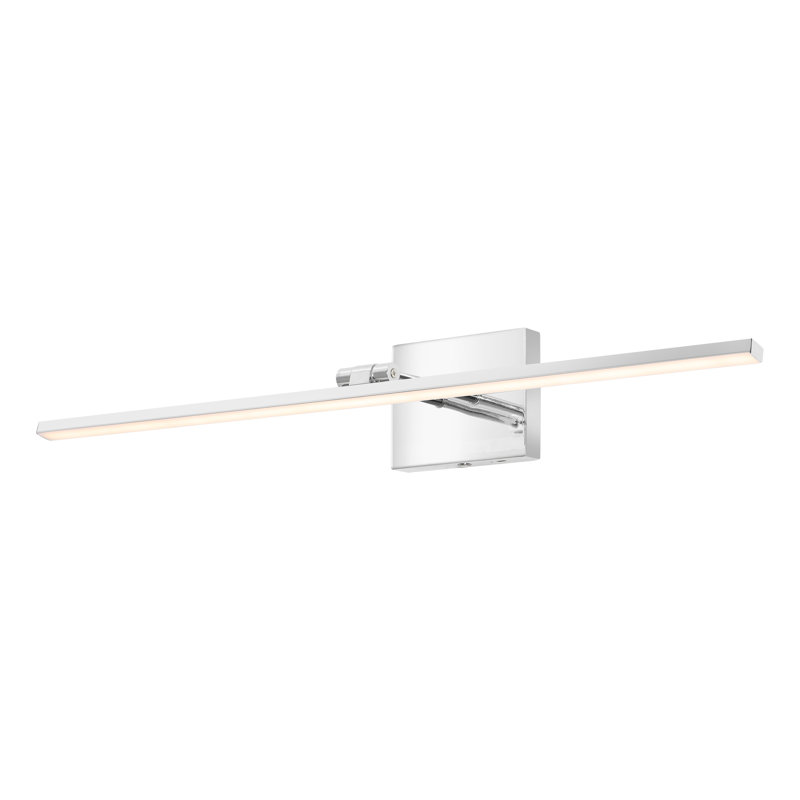 Santino 28" Modern Minimalist Swivel Integrated Dimmable LED Rechargeable Picture Light with Touch Sensor, Chrome