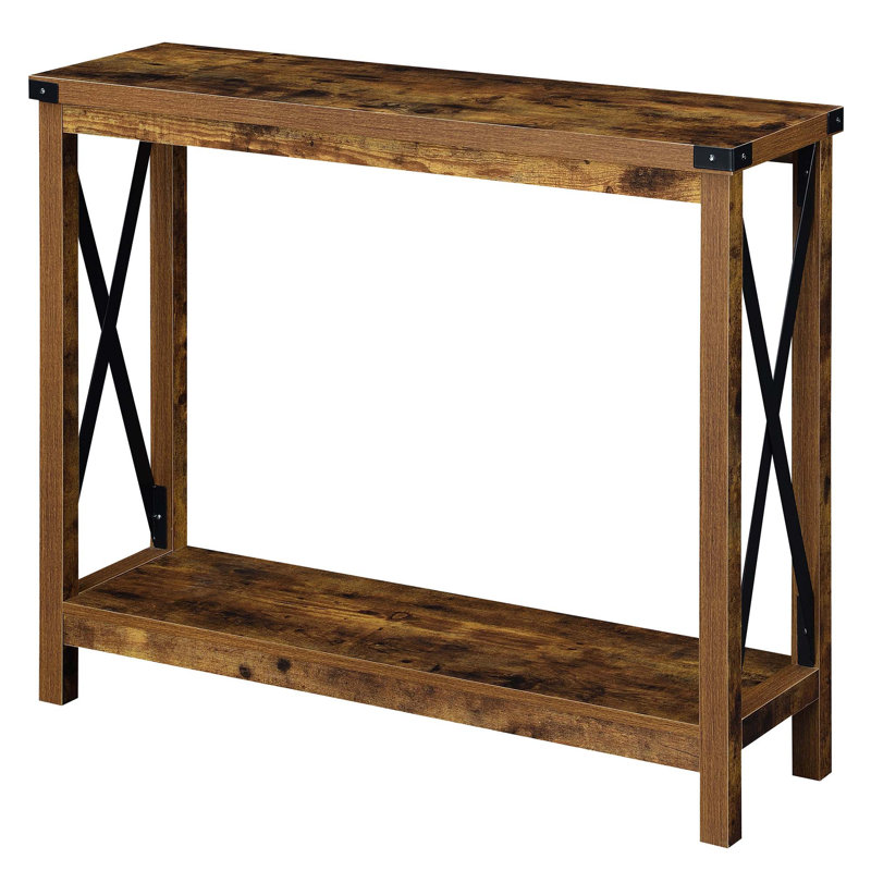 Console avec tablette Griffen, Bois de grange / noir, H 31,5 po x l 39,25 po x P 11,75 po