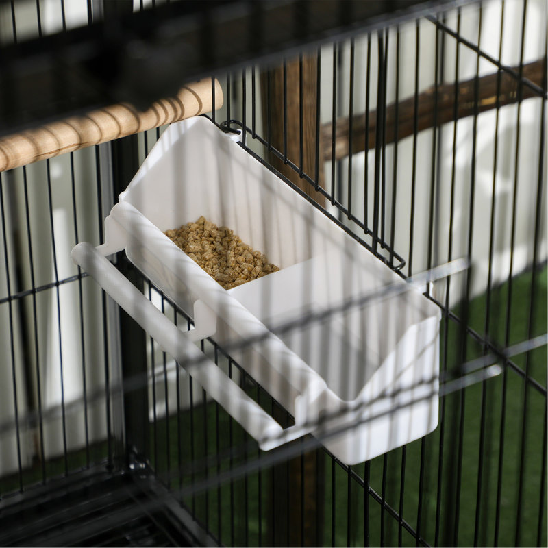 Grande cage à oiseaux avec 1,7 pi Largeur pour envergure, volière d'oiseaux d'intérieur avec conception à portes multiples, convient pour un canari, pinson, conure, 55 po, noir