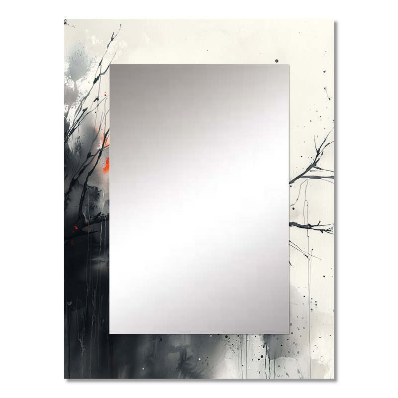 Crimson Cardinal Bird I - Bird Decorative Wall Mirror, Modern Mirror, Printed Metal Art, 32" x 24"