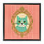 «Green Cat Portrait», art mural encadré flottant par Carrie Cantwell-1129302207-1133241426