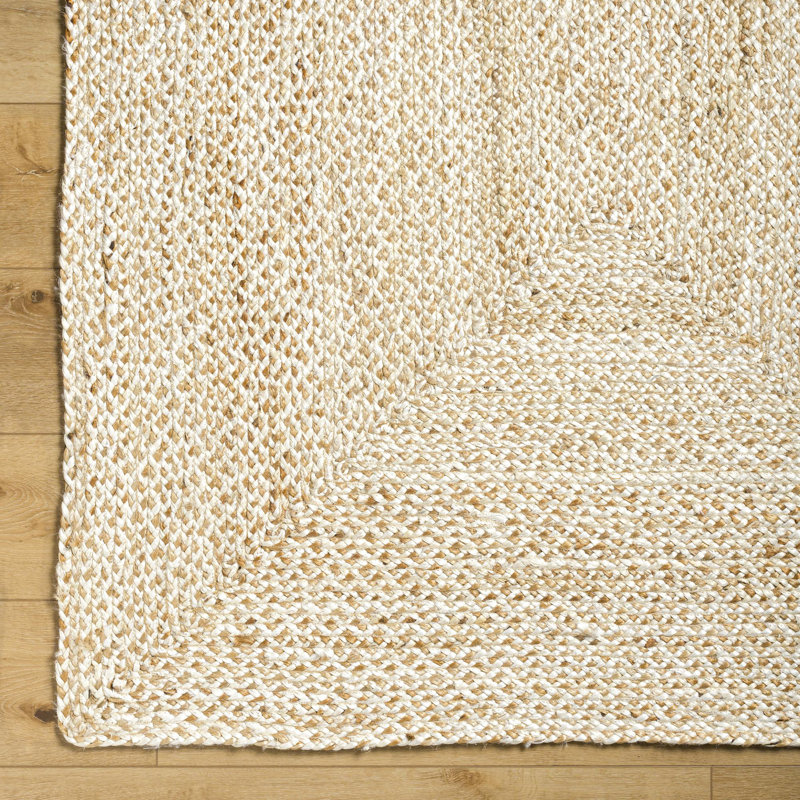 Tapis beige en jute / sisal tissé à la main Doba, Rectangle 6 pi x 9 pi