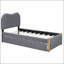 Lit plateforme tapissier avec pieds de soutien en bois et lit gigogne simple, durable et peu encombrant pour les chambres à coucher modernes-384037406-384037407