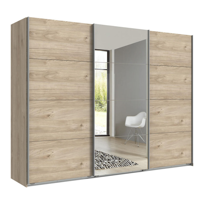 Barlowe 3 Door Manufactured Wood Wardrobe, Brown