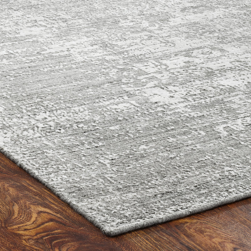Tapis gris fait à la main Sierra, 7 pi 9 po x 9 pi 9 po