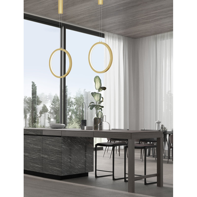 1 - Light Gold LED Unique/Statement Pendant
