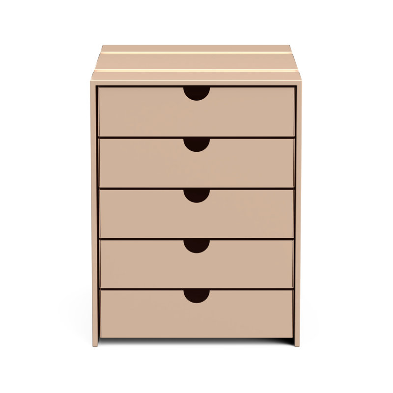File Cabinet Shelf Organizing Box Settrays 5 Drawers Closed, Milk Tea