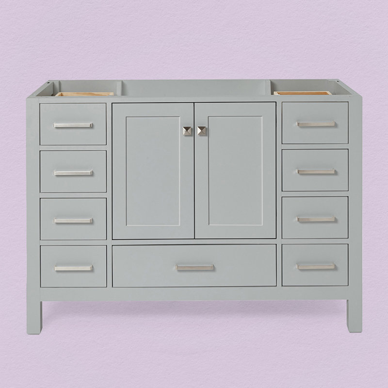 Base de meuble-lavabo simple 48 po Panchuri seulement, Gris