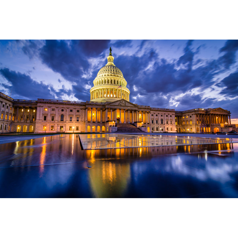 United States Capitol Building, Washington Dc by Daniel Lange - Wrapped Canvas Print, 20cm H x 30cm W