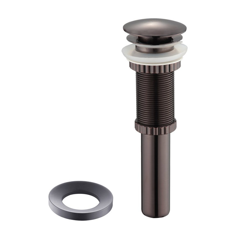 Drain escamotable pour lavabo de salle de bain 1,75 po Exquis, Bronze huilé avec anneau de fixation
