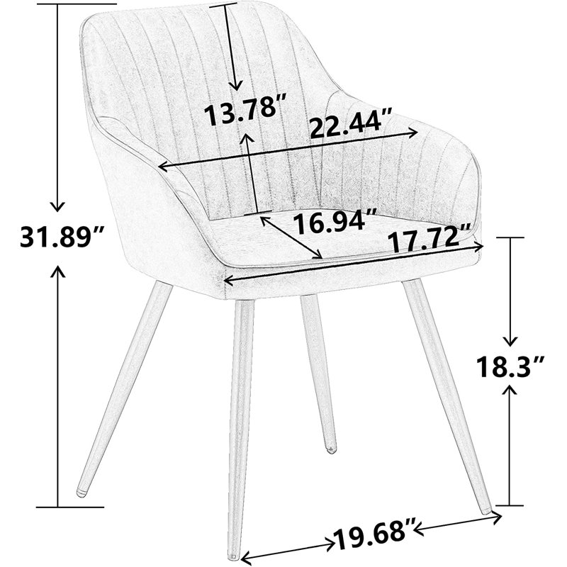 Chaise avec accoudoirs rembourrée Deverell, Gris