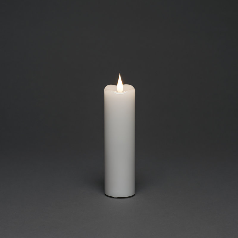 3D Moving Flame Battery Candle, White, 17.8cm H x 5cm W x 5cm D