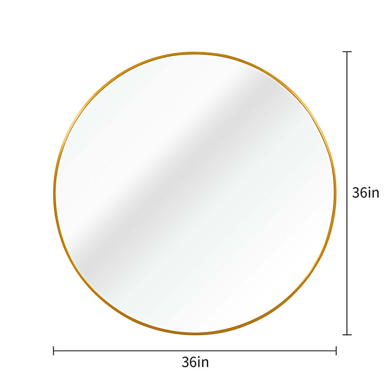 Miroir mural pour salle de bain, 36 po x 36 po, Doré