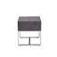Table de bout Iban & Chrome Finish avec tiroir spacieux doublé de feutre et base moderne en métal, parfaite pour les petits espaces.