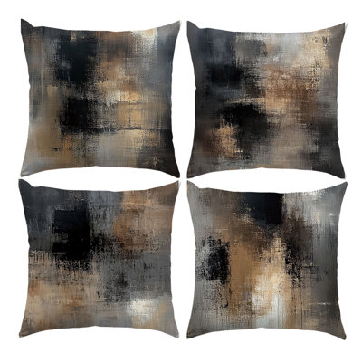 4 Pcs Abstract Oil Painting Pattern Decorative Pillow Covers