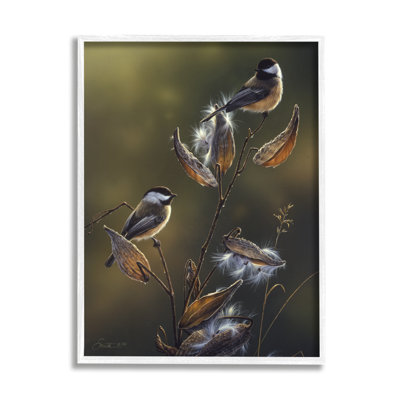 " Sunlit Nature Birds Perched " by Daniel Smith Painting Print
