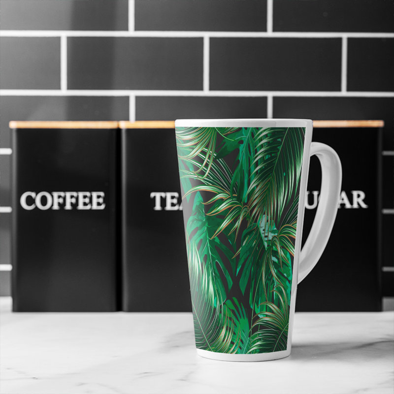 Tropical Leaves Latte Mug