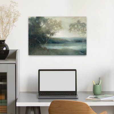 Early Lake contemporain noir bleu gris brun nuage