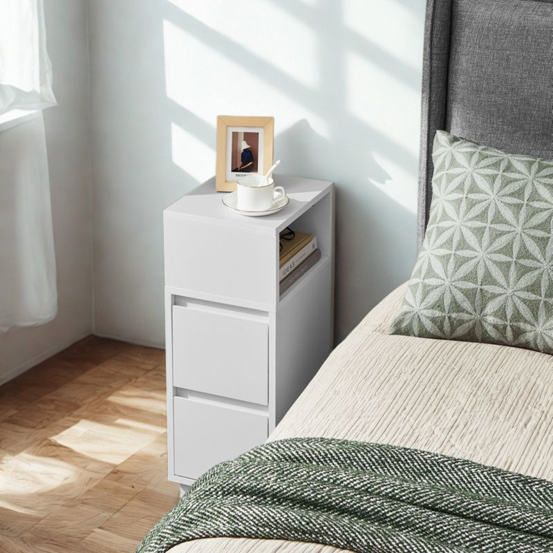 Tasleema Bedside Table, White