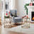 Glass End Table Set of 2, Round Side Table with Metal Frame for Living Room, Balcony, Bedroom