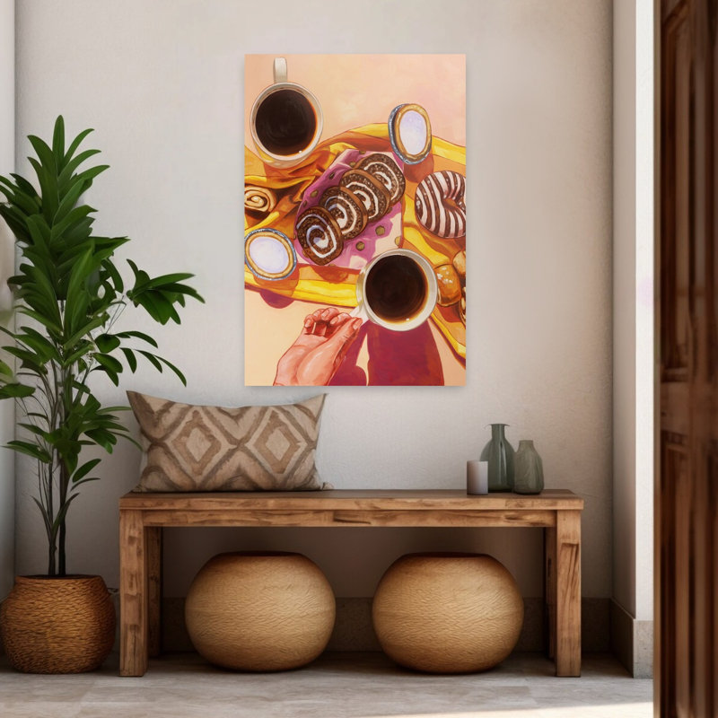 Art mural contemporain Sweet Treats And Coffee, H 48 po x l 32 po