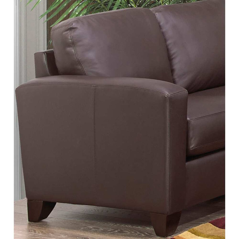 Ensemble de salon en cuir 3 pièces Warminster, Cuir assorti brun chocolat
